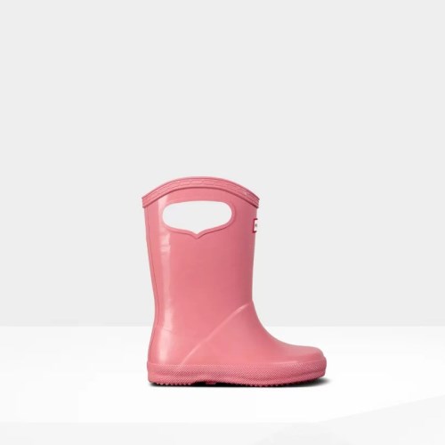 Hunter Original Classic Grab Handle Gloss Rain Boots For Kids - NZ T4086